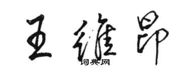 駱恆光王維昂行書個性簽名怎么寫