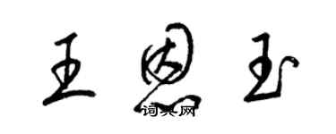 梁錦英王恩玉草書個性簽名怎么寫