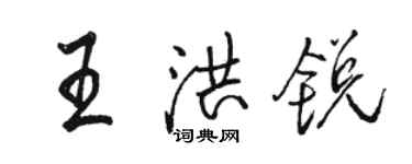 駱恆光王洪銳行書個性簽名怎么寫