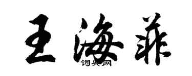 胡問遂王海菲行書個性簽名怎么寫