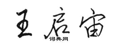 駱恆光王啟宙行書個性簽名怎么寫