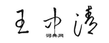 駱恆光王中清草書個性簽名怎么寫