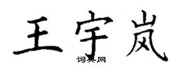 丁謙王宇嵐楷書個性簽名怎么寫