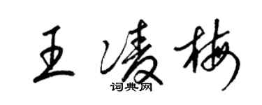 梁錦英王凌梅草書個性簽名怎么寫