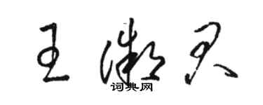 駱恆光王微君草書個性簽名怎么寫