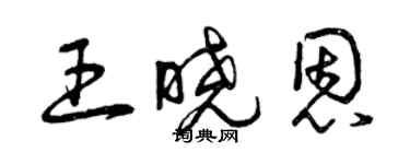 曾慶福王曉恩草書個性簽名怎么寫