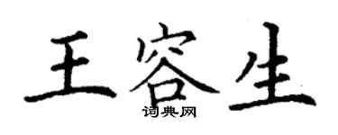 丁謙王容生楷書個性簽名怎么寫