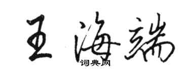 駱恆光王海端行書個性簽名怎么寫