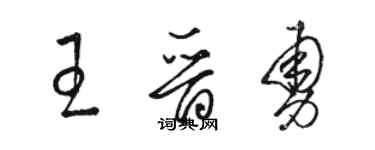 駱恆光王晉勇草書個性簽名怎么寫