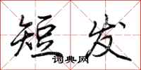 荊霄鵬短髮行書怎么寫