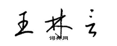 梁錦英王林言草書個性簽名怎么寫