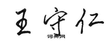 駱恆光王守仁行書個性簽名怎么寫