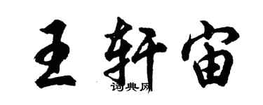 胡問遂王軒宙行書個性簽名怎么寫
