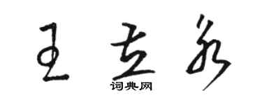 駱恆光王立永草書個性簽名怎么寫