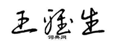 曾慶福王雅生草書個性簽名怎么寫