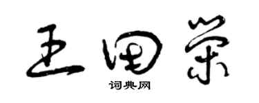 曾慶福王田榮草書個性簽名怎么寫