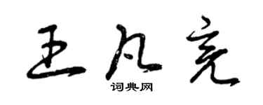 曾慶福王凡亮草書個性簽名怎么寫