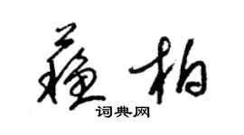 梁錦英蘇柏草書個性簽名怎么寫