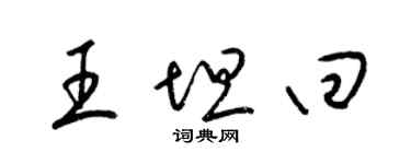 梁錦英王坦回草書個性簽名怎么寫