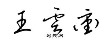 梁錦英王雲沖草書個性簽名怎么寫