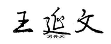 曾慶福王延文行書個性簽名怎么寫