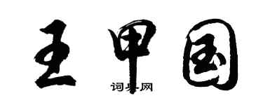 胡問遂王甲國行書個性簽名怎么寫