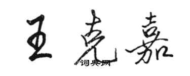 駱恆光王克嘉行書個性簽名怎么寫