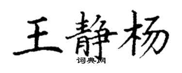 丁謙王靜楊楷書個性簽名怎么寫