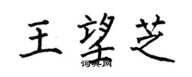 何伯昌王望芝楷書個性簽名怎么寫