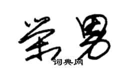 朱錫榮榮男草書個性簽名怎么寫