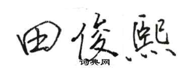 駱恆光田俊熙行書個性簽名怎么寫