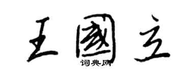 王正良王國立行書個性簽名怎么寫