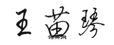 駱恆光王苗琴行書個性簽名怎么寫