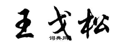 胡問遂王戈松行書個性簽名怎么寫