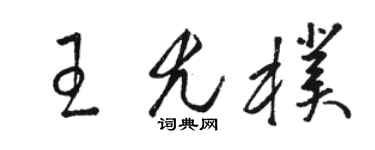 駱恆光王尤朴草書個性簽名怎么寫