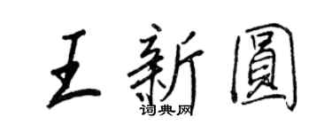 王正良王新圓行書個性簽名怎么寫