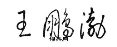 駱恆光王鵬渤草書個性簽名怎么寫