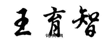 胡問遂王育智行書個性簽名怎么寫