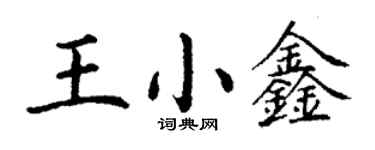 丁謙王小鑫楷書個性簽名怎么寫