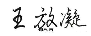 駱恆光王放凝行書個性簽名怎么寫