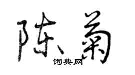 曾慶福陳菊行書個性簽名怎么寫