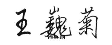 駱恆光王巍菊行書個性簽名怎么寫