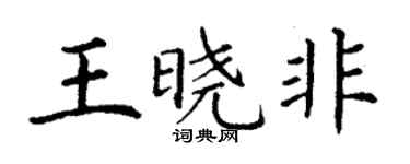 丁謙王曉非楷書個性簽名怎么寫