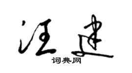 梁錦英汪建草書個性簽名怎么寫