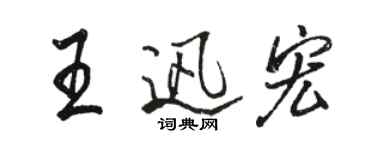 駱恆光王迅宏行書個性簽名怎么寫