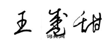 梁錦英王盛甜草書個性簽名怎么寫