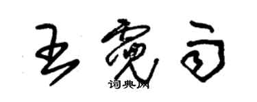 朱錫榮王霓雨草書個性簽名怎么寫