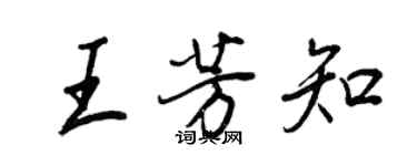 王正良王芳知行書個性簽名怎么寫