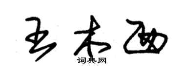 朱錫榮王木西草書個性簽名怎么寫