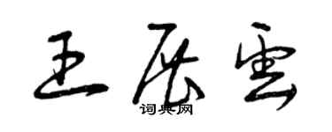 曾慶福王展雲草書個性簽名怎么寫